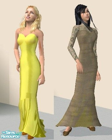 Sims 2 — JD trumpet gown by jdamgaard — well, this set is based on my very first mesh:-)