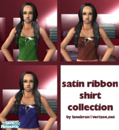 Sims 2 — Spring Tanks with satin bows by Lanebran — Spring tanks with satin bows in three colors.