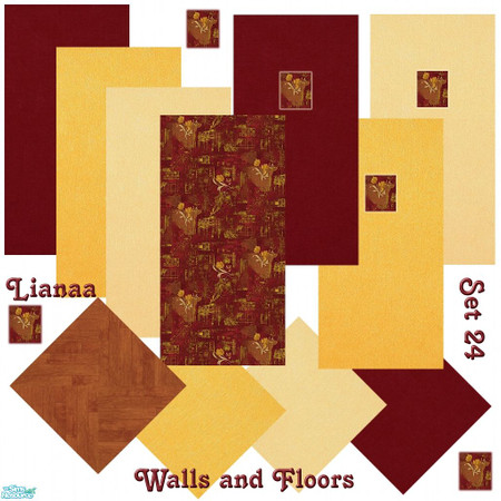 Sims 2 — Set 24 Livingroom Walls and Floors by Lianaa — Set 24 Livingroom Walls and Floors