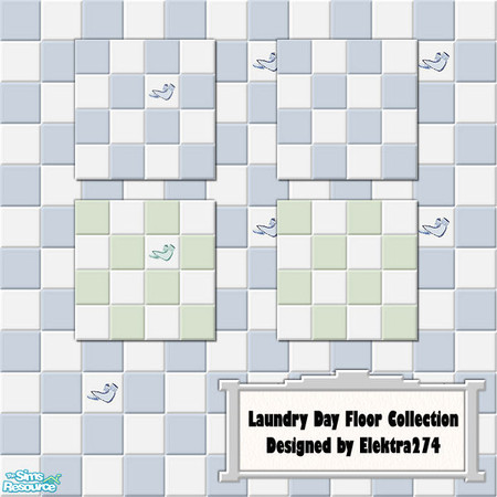 Sims 2 — Laundry Day Tiled Floor Collection by elektra274 — A set of 4 tiled floors designed to coordinate with my
