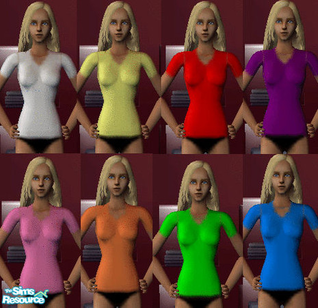 Sims 2 — T-Shirt and Undies by enchantmentsisters — Tired of boring pajamas? Want your Sim to relax in something basic?