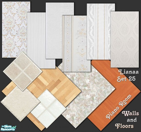 Sims 2 — Set 25 Piano Room Walls and Floors by Lianaa — Set 25 Piano Room Walls and Floors - elegant wallpapers in shades
