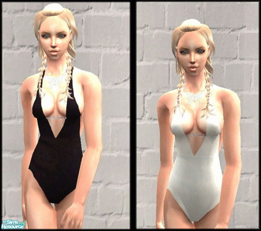 Sims 2 — Swimsuit  ~Daisy~ by Recomecar — A pair of two sexy swimsuits with silver ditails. 