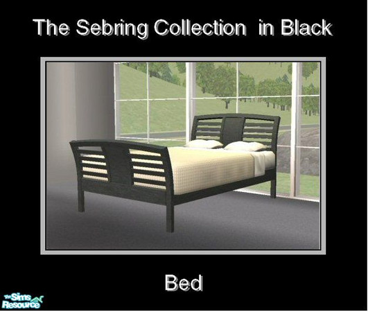 Sims 2 — Sebring in Black - Bed by Waverly — Top Notch. Tired of the way your old bedroom looks? Kick it up a notch with