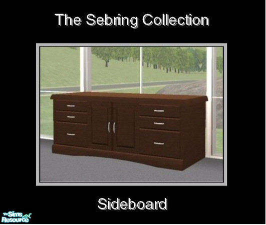 Sims 2 — Sebring Collection - Sideboard MESH by Waverly — Top Notch. Tired of the way your old bedroom looks? Kick it up