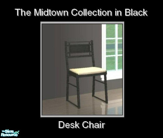 Sims 2 — Midtown in Black - Desk Chair by Waverly — Style to Spare. A little bit of retro, a little bit of art deco, and