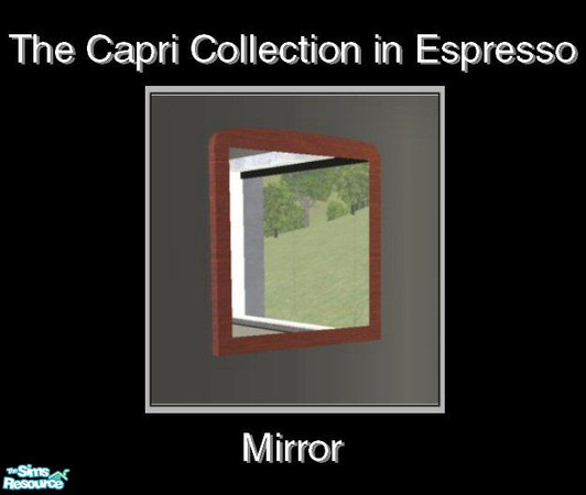 Sims 2 — Capri in Espresso - Mirror by Waverly — Sweet & Simple. The clean lines and subtle curves of the Capri