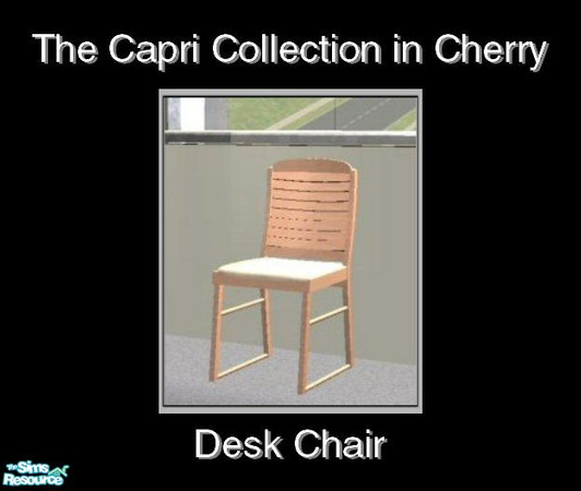 Sims 2 — Capri in Cherry - Desk Chair by Waverly — Sweet & Simple. The clean lines and subtle curves of the Capri