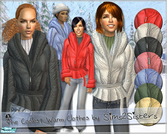 Sims 2 — S2S Collection No. 150225 AF - Set by sims2sisters — Warm outerwear for your sim ladies. Works with or without