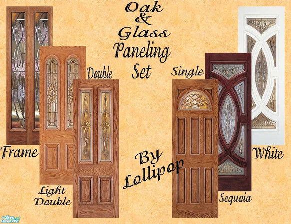 Sims 2 — Oak and Glass Panel Set by lollipop6969 — Oak and Glass Paneling set,for beautiful panel walls! Looks great at a