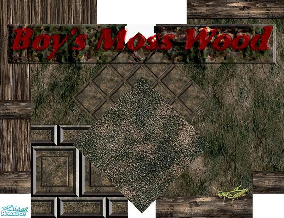 Sims 2 — Boy's Moss Wood by Lorah — This wallpaper in moss style with its destressed wood is great for a boy's room. All
