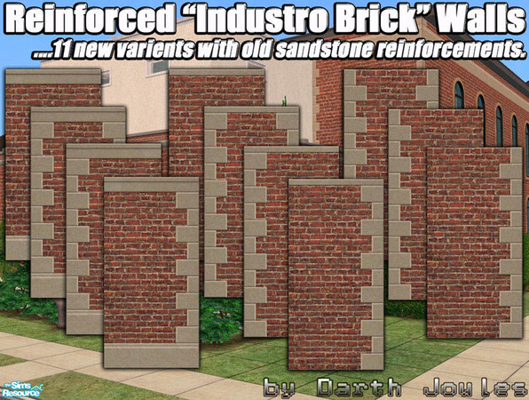Sims 2 — Industro Brick Walls With Aged Sandstone by Darth_Joules — Industro brick walls with aged sandstone
