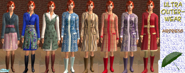 Sims 2 — Ultra Outerwear by airdrie — After buying Seasons, I was appalled at the raincoats and overcoats offered. So I