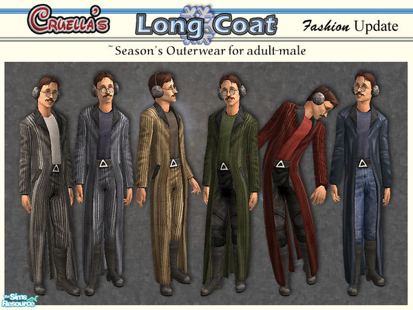 Sims 2 — am_LongCoat by Cruella — Re-colors of Maxis Trench-coat for SEASON's outerwear.