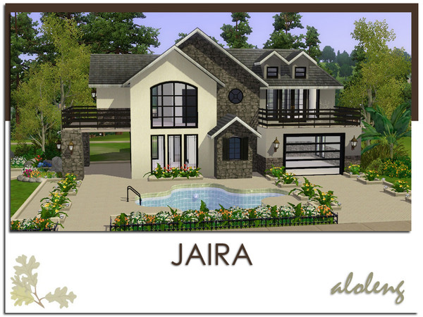 Sims 3 — Jaira by aloleng — 2 bedroom, 3 terraces, 2 porches, 1 toilet and bath, 1 car garage home. Built with World