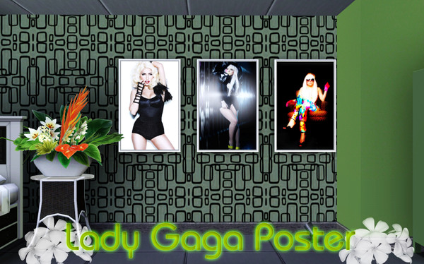 Sims 3 — Lady Gaga Poster by TSR Archive — This set contains three Lady Gaga paintings.