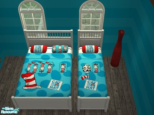 Sims 2 — Dr. Seuss Bedding by massika — Cat In Hat by Dr. Seuss.