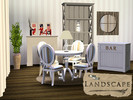 Sims 3 — Landscape by Sasilia — Bar, Deco chimney, curtains, dining chair, dining table, mirror, paintings, paravent,