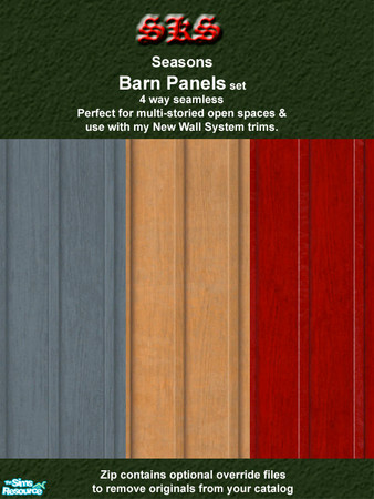 Sims 2 — Seasons Barn Panels by 71robert13 — Taken from Seasons, now made 4 way seamless. Perfect for multi-storied walls