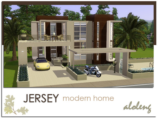 Sims 3 — Jersey by aloleng — 2 bedroom, 1 toilet and bath, 1 car garage home with pool. Built with World Adventures,