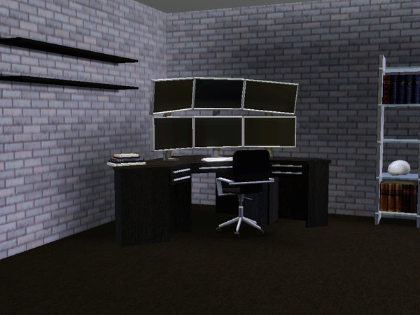 Sims 3 — The Batcave Monitors Set by clutch3547 — A 6 Monitor Super Computer