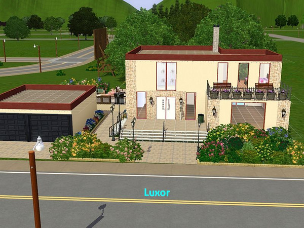Sims 3 — Luxor by DO5NBR — Comfortable and luxurious home for the rich sim-family. A very pretty designed garden with