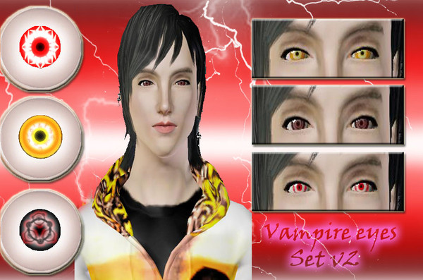 Sims 3 —  Vampire Eyes v2 by ierleon — This are the second version of my vampire eyes set collection. for both genders