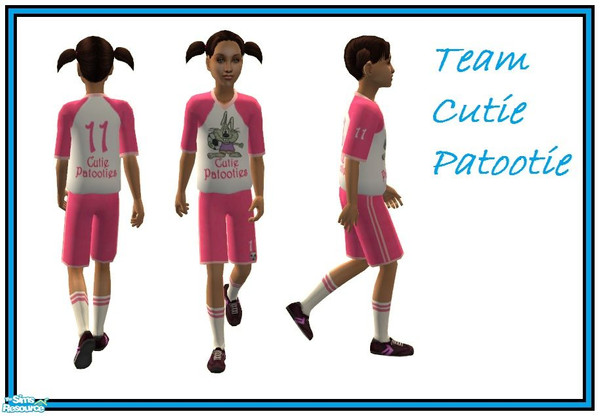 Sims 2 — \'Girly\' Soccer Uniform - Pink by sinful_aussie — Team Cutie Patooties! They Look Cute But Play Hard ;)