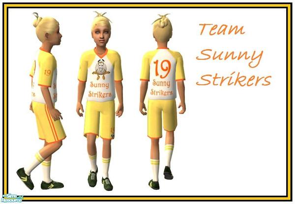 Sims 2 — \'Girly\' Soccer Uniform - Yellow by sinful_aussie — Team Sunny Strikers! Out There For The Fun Of The Game :)