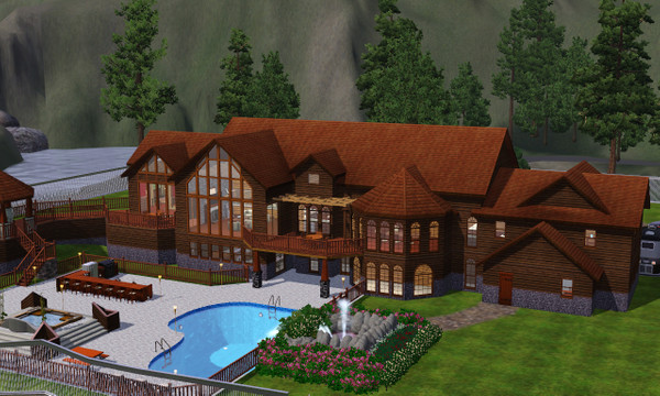 Sims 3 — Luxury Log Home by littlenapes09 — This place is a large log home. Perfect for your rich celebrity sims that