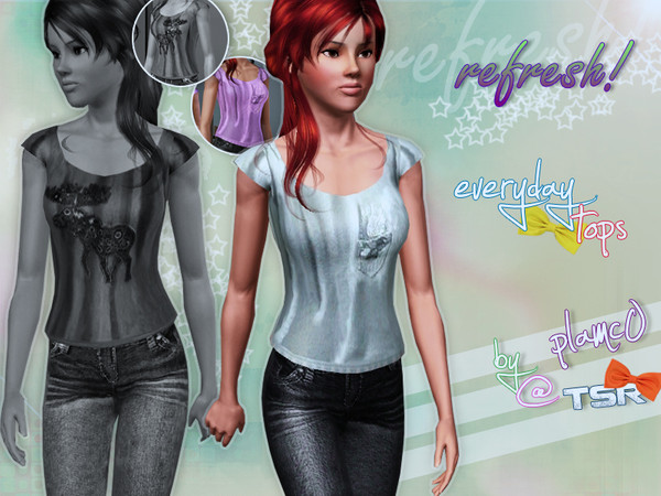 Sims 3 — refresh! -Top N1 by plamc0 — A pair of tops for your sims! Recolorable.