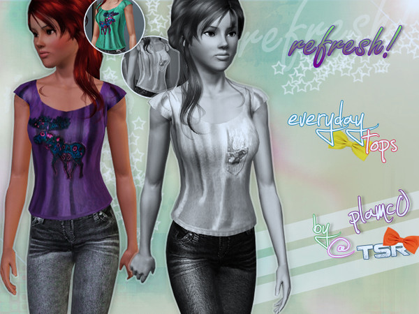 Sims 3 — refresh! -Top N2 by plamc0 — A pair of tops for your sims! Recolorable.