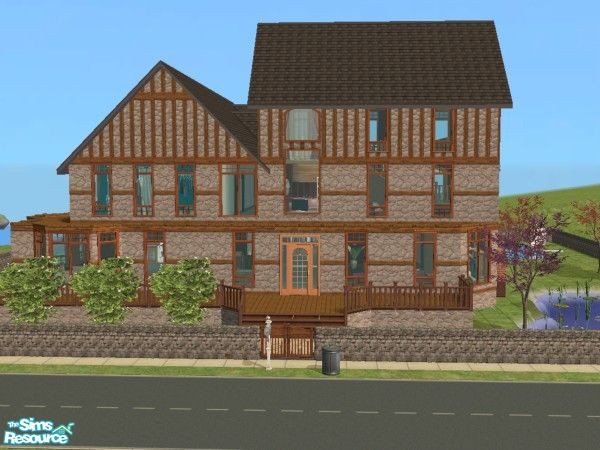 Sims 2 — 827 Willow Way by ginger118 — Fully furnished. Elegant. Equiped with a pool and pond. Master bedroom leads up to