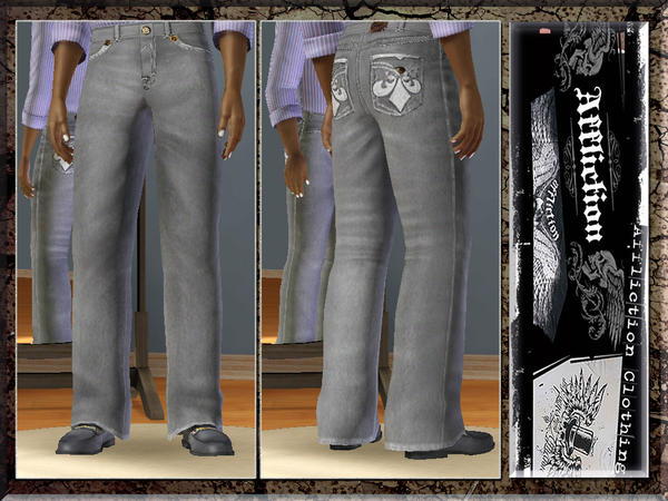 The Sims Resource - Affliction Jeans-Teen
