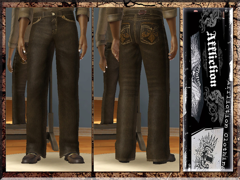 The Sims Resource - Affliction Jeans-Teen