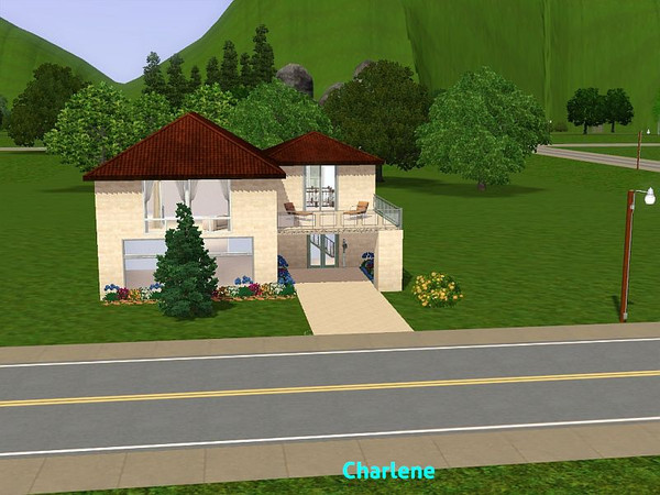 Sims 3 — Charlene by DO5NBR — Cozy modern house with 2 bedrooms, 1 1/2 bathrooms, 2 balconies, a large hobby room and a