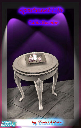 Sims 2 — Four Feet and a disk Table Recolor by TearsRain — Apartment Life End Table recolored in white it matches the bed