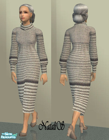 Sims 2 — NS collection FE casual-2 - item1. by Natalis — Knitted dress for elder female.