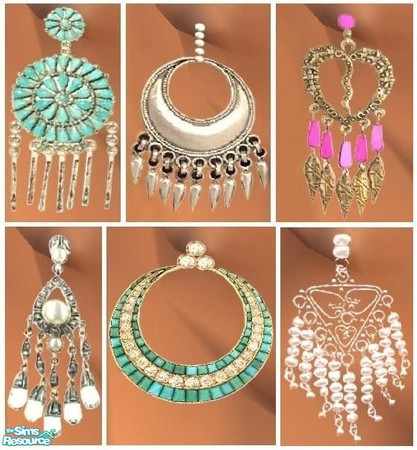 Sims 2 — JPearrings4 by juttaponath — Oriental earrings.