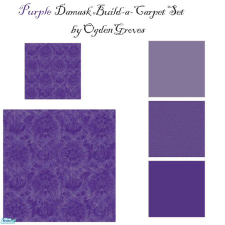 Sims 2 — Victorian Damask Build-a-Carpet Set by OgdenGroves — This is the Purple Damask Build-a-Carpet Set. You can use