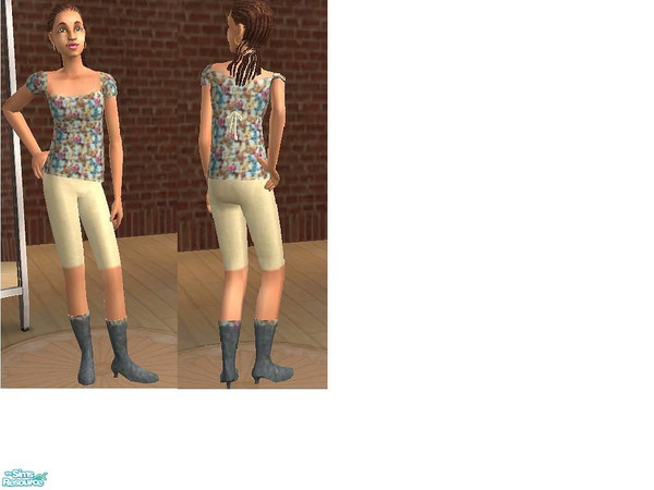 Sims 2 — Teen Print top and boots by hacc2258 — I hope your Sim Teens have as much fun as mine did dancing and playing in