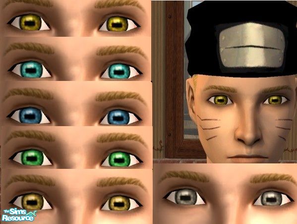 sims1latina88's Naruto\'s Sage Mode eyes original yellow + 5 natu...