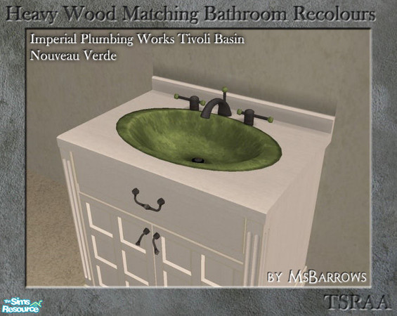 Sims 2 — HW Recolour - Tivoli Basin - Nouveau Verde by MsBarrows — A recolour of the Imperial Plumbing Works Tivoli Basin