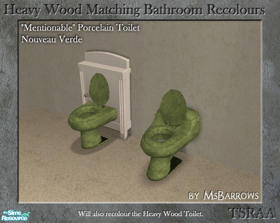 Sims 2 — HW Recolour - Mentionable Toilet - Nouveau Verde by MsBarrows — A recolour of the \"Mentionable\"