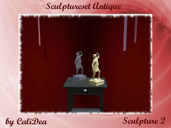 Sims 3 — Sculptureset Antique Sculpture by CaliDea — Huge EA Sculpture become a Miniature.