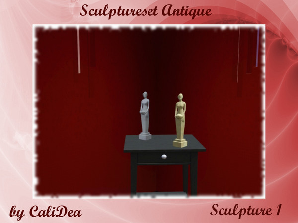 Sims 3 — Sculptureset Antique Sculpture One by CaliDea — Huge EA Sculpture become a Miniature.