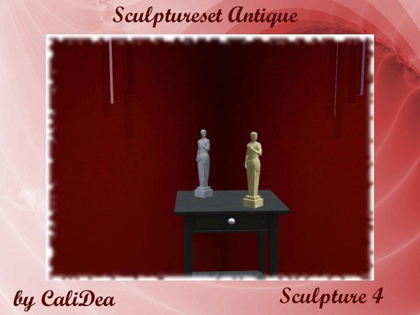 Sims 3 — Sculptureset Antique Sculpture Four by CaliDea — Huge EA Sculpture become a Miniature.