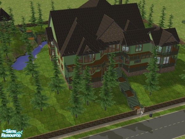 Sims 2 — Mountain Villa by ginger118 — One of my best creatins so far, Mountain Villa is complete with a gazebo,