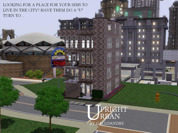 Sims 3 — Upright Urban by Galloandre — Though it's located on a small lot, this decidedly urban home, once a small