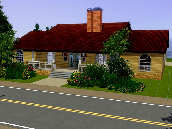 Sims 3 — The Mayberry by greyvalley — A 3 bedroom, 2 and 1/2 bath, a garage in the back. The master bedroom has a walkin